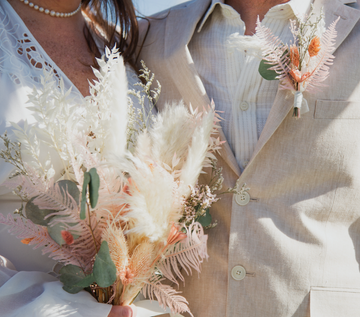 Peachy & Pampas Dried Floral Beach Wedding